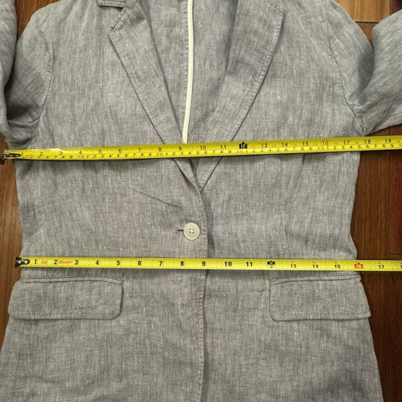 Muji 100% Linen Women Blazer Size:XS Single Breasted Gray Business casual - Picture 11 of 13